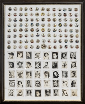1940s Kelloggs "Pep" Cards and Pinbacks Collection (144 Pieces) in Framed Display 